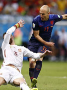 巴西世界杯荷兰5比1虐惨西班牙